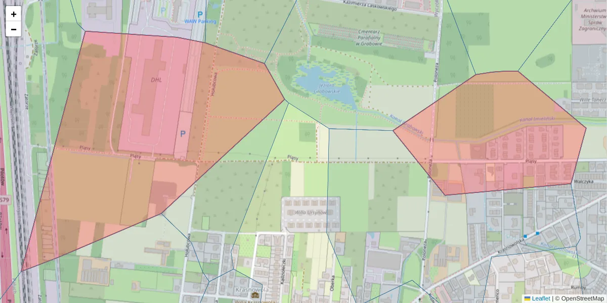 Szczegółowa mapa kodu pocztowego 02-828 z granicami, sąsiednimi kodami pocztowymi i urzędami pocztowymi