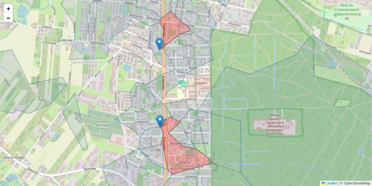Szczegółowa mapa kodu pocztowego 02-844 z granicami, sąsiednimi kodami pocztowymi i urzędami pocztowymi