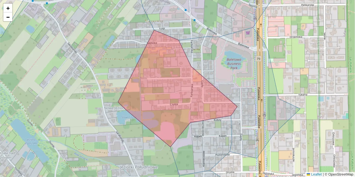 Szczegółowa mapa kodu pocztowego 02-878 z granicami, sąsiednimi kodami pocztowymi i urzędami pocztowymi