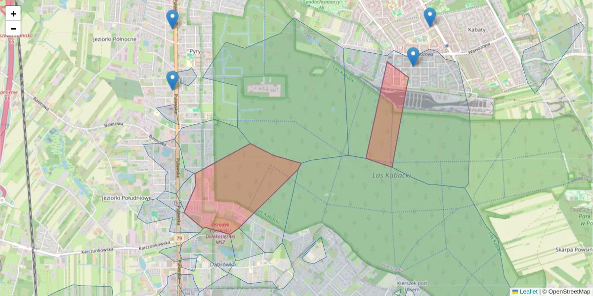 Szczegółowa mapa kodu pocztowego 02-886 z granicami, sąsiednimi kodami pocztowymi i urzędami pocztowymi