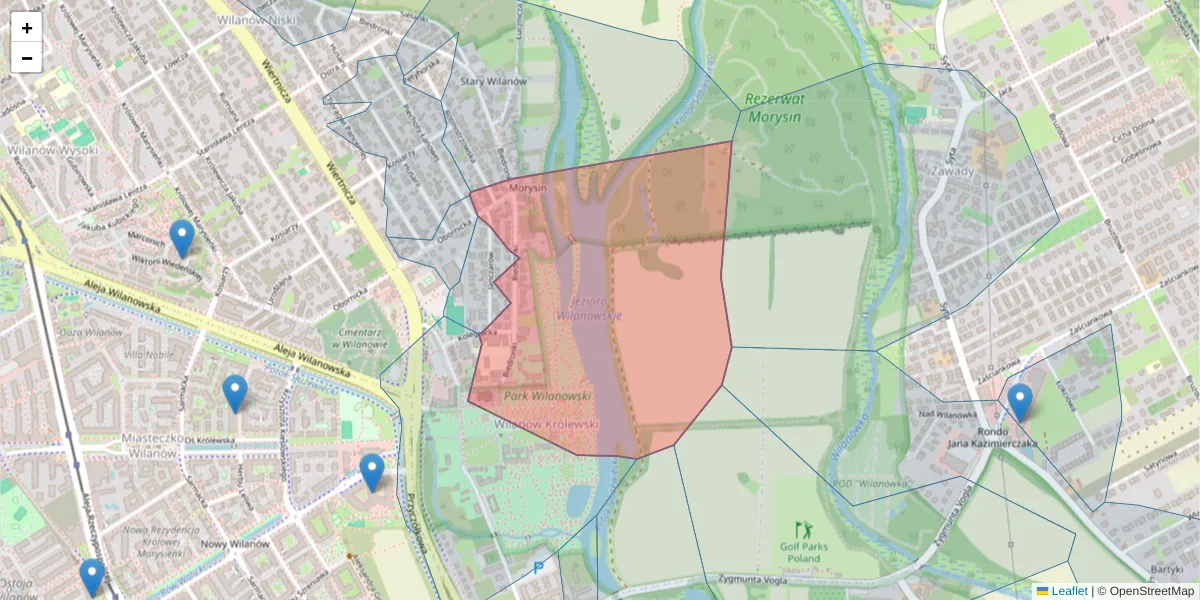 Szczegółowa mapa kodu pocztowego 02-946 z granicami, sąsiednimi kodami pocztowymi i urzędami pocztowymi