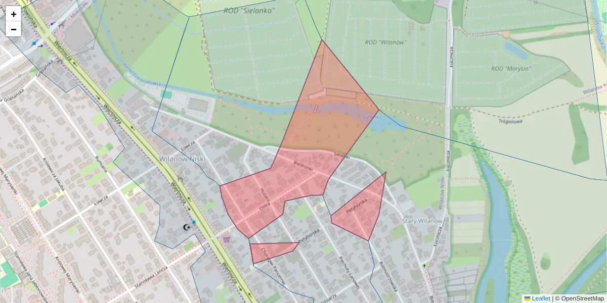 Szczegółowa mapa kodu pocztowego 02-949 z granicami, sąsiednimi kodami pocztowymi i urzędami pocztowymi