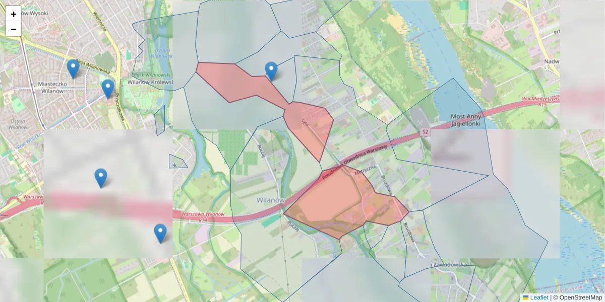 Szczegółowa mapa kodu pocztowego 02-993 z granicami, sąsiednimi kodami pocztowymi i urzędami pocztowymi