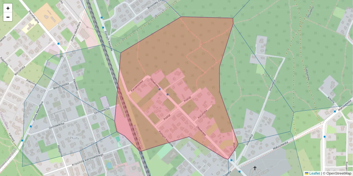 Szczegółowa mapa kodu pocztowego 03-001 z granicami, sąsiednimi kodami pocztowymi i urzędami pocztowymi