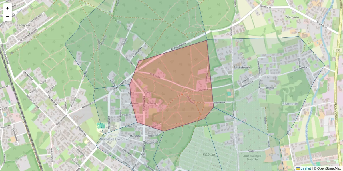 Szczegółowa mapa kodu pocztowego 03-012 z granicami, sąsiednimi kodami pocztowymi i urzędami pocztowymi