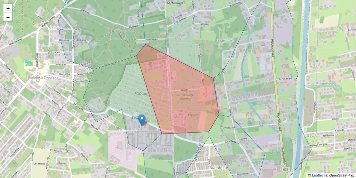 Szczegółowa mapa kodu pocztowego 03-018 z granicami, sąsiednimi kodami pocztowymi i urzędami pocztowymi