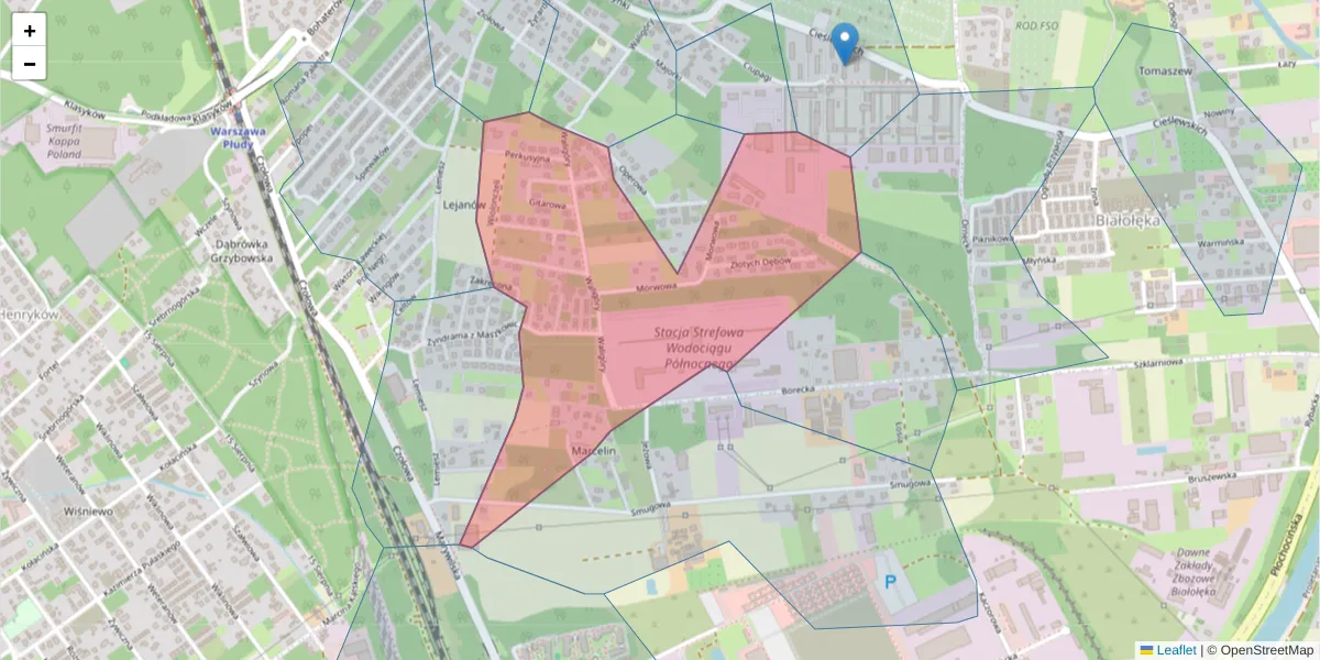 Szczegółowa mapa kodu pocztowego 03-019 z granicami, sąsiednimi kodami pocztowymi i urzędami pocztowymi
