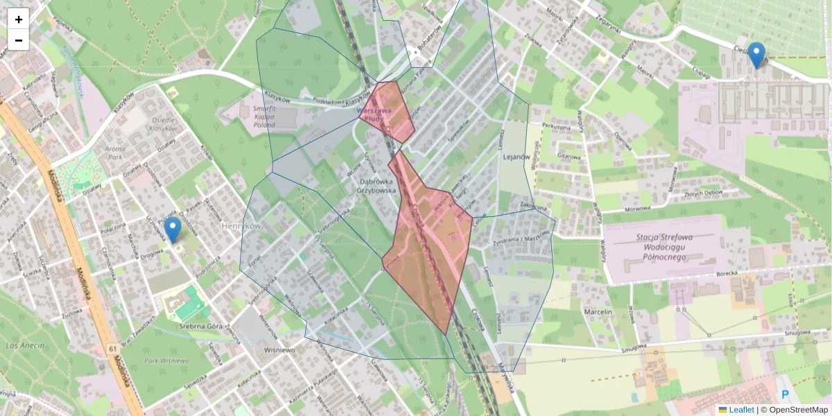 Szczegółowa mapa kodu pocztowego 03-028 z granicami, sąsiednimi kodami pocztowymi i urzędami pocztowymi