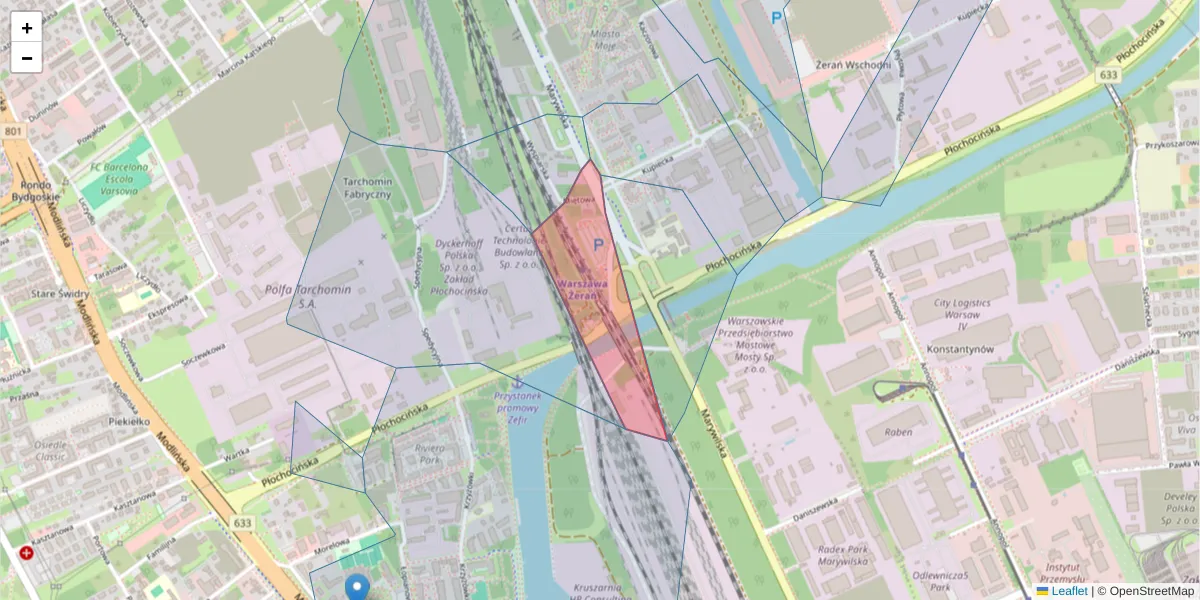 Szczegółowa mapa kodu pocztowego 03-041 z granicami, sąsiednimi kodami pocztowymi i urzędami pocztowymi