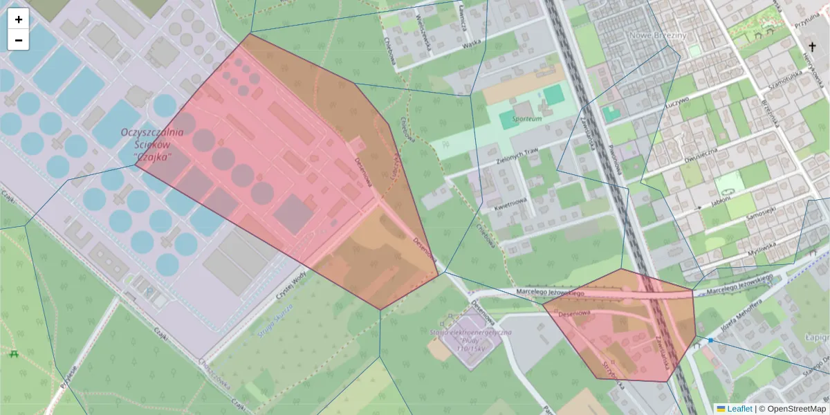 Szczegółowa mapa kodu pocztowego 03-055 z granicami, sąsiednimi kodami pocztowymi i urzędami pocztowymi