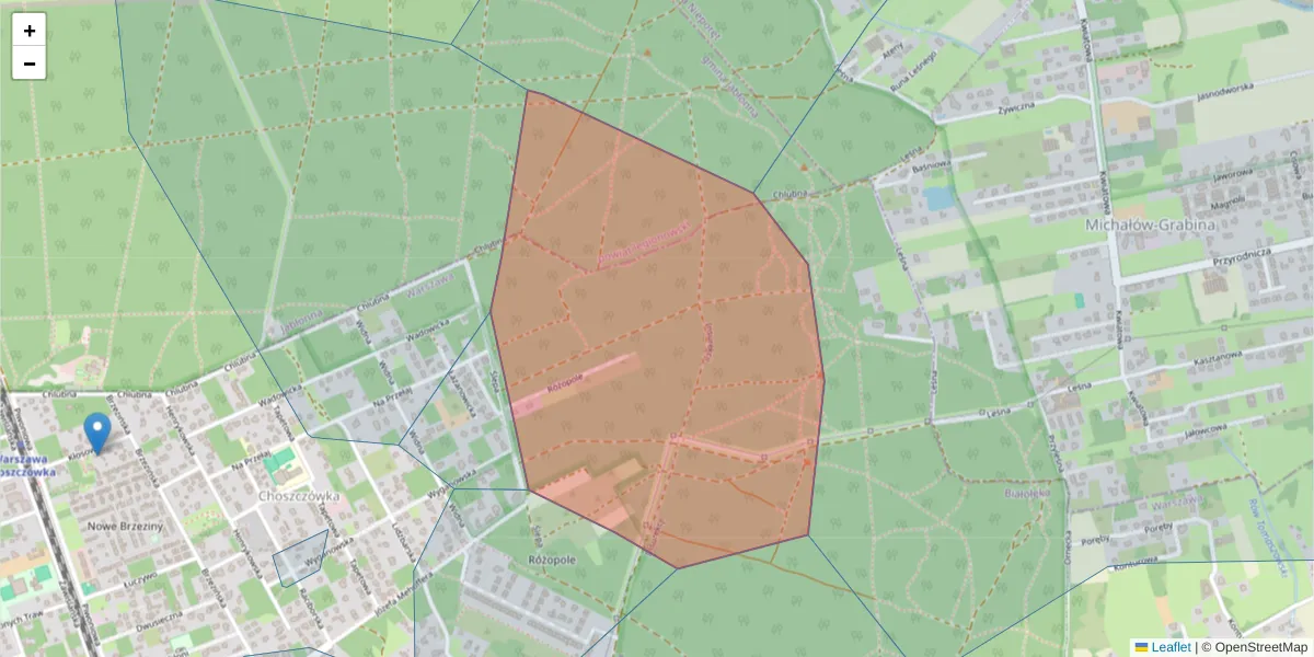 Szczegółowa mapa kodu pocztowego 03-088 z granicami, sąsiednimi kodami pocztowymi i urzędami pocztowymi