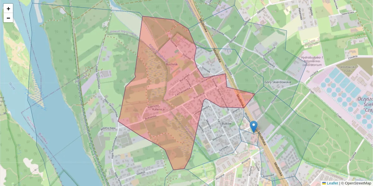 Szczegółowa mapa kodu pocztowego 03-107 z granicami, sąsiednimi kodami pocztowymi i urzędami pocztowymi