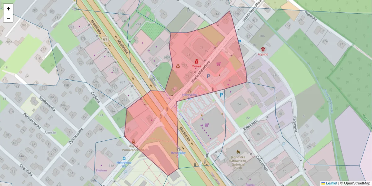 Szczegółowa mapa kodu pocztowego 03-118 z granicami, sąsiednimi kodami pocztowymi i urzędami pocztowymi