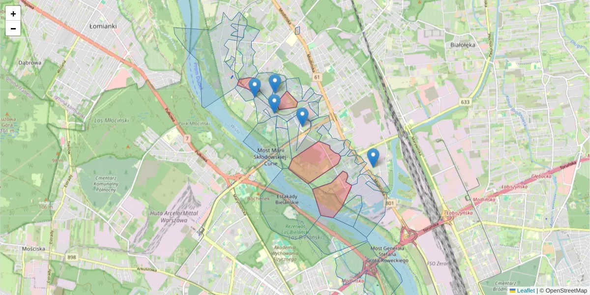 Szczegółowa mapa kodu pocztowego 03-185 z granicami, sąsiednimi kodami pocztowymi i urzędami pocztowymi
