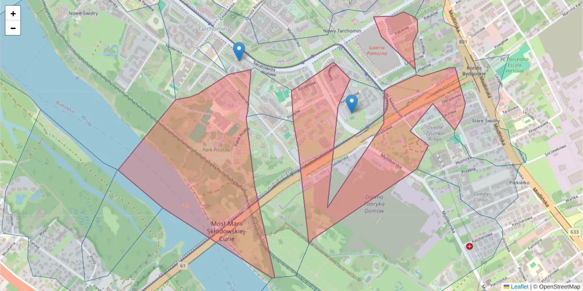 Szczegółowa mapa kodu pocztowego 03-188 z granicami, sąsiednimi kodami pocztowymi i urzędami pocztowymi