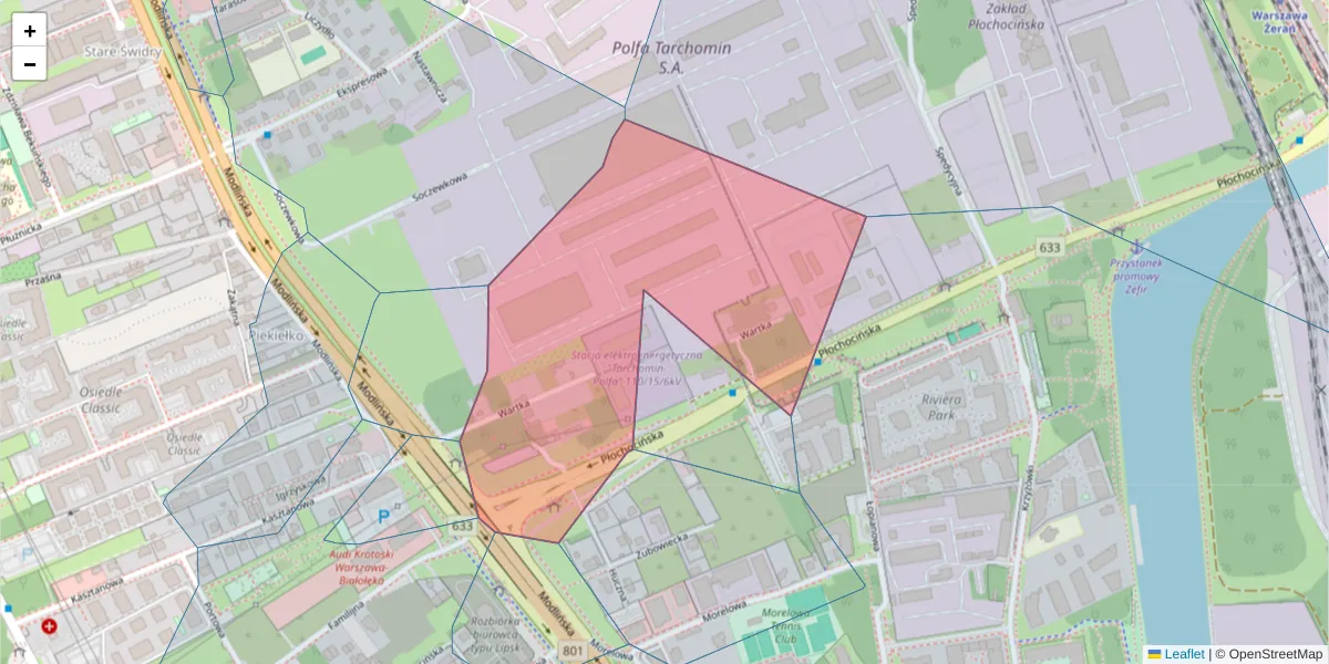 Szczegółowa mapa kodu pocztowego 03-190 z granicami, sąsiednimi kodami pocztowymi i urzędami pocztowymi