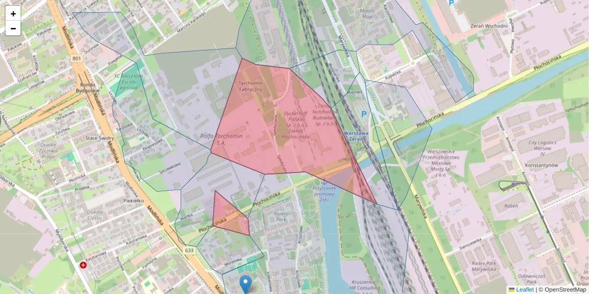 Szczegółowa mapa kodu pocztowego 03-191 z granicami, sąsiednimi kodami pocztowymi i urzędami pocztowymi