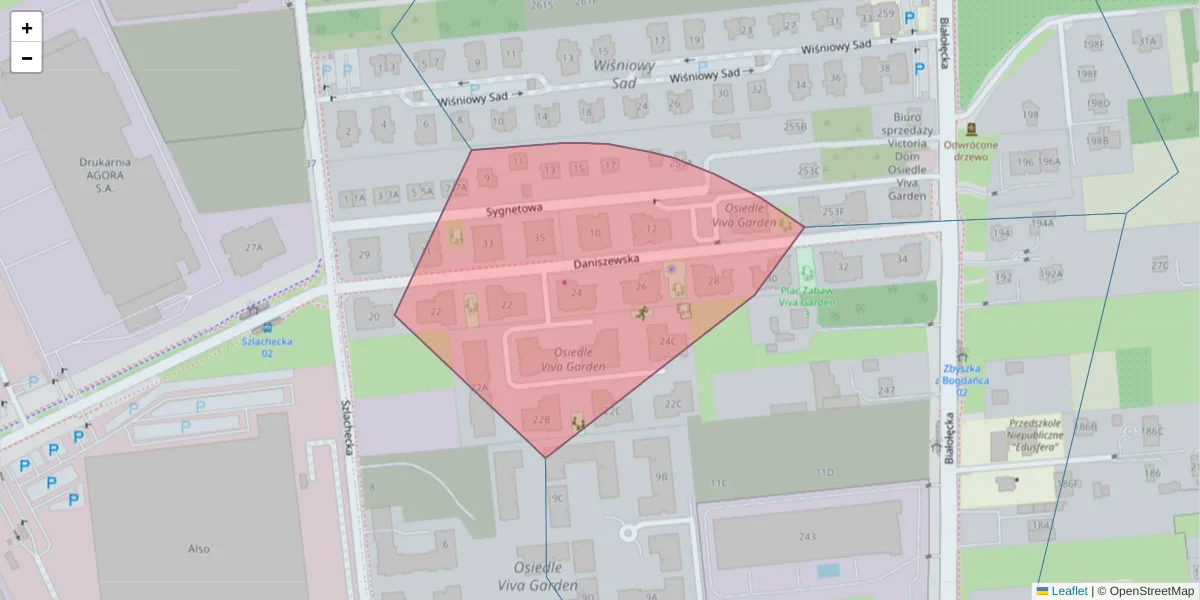 Szczegółowa mapa kodu pocztowego 03-230 z granicami, sąsiednimi kodami pocztowymi i urzędami pocztowymi