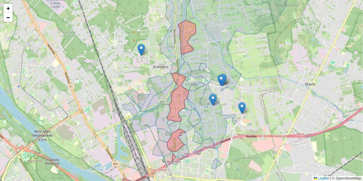 Szczegółowa mapa kodu pocztowego 03-253 z granicami, sąsiednimi kodami pocztowymi i urzędami pocztowymi