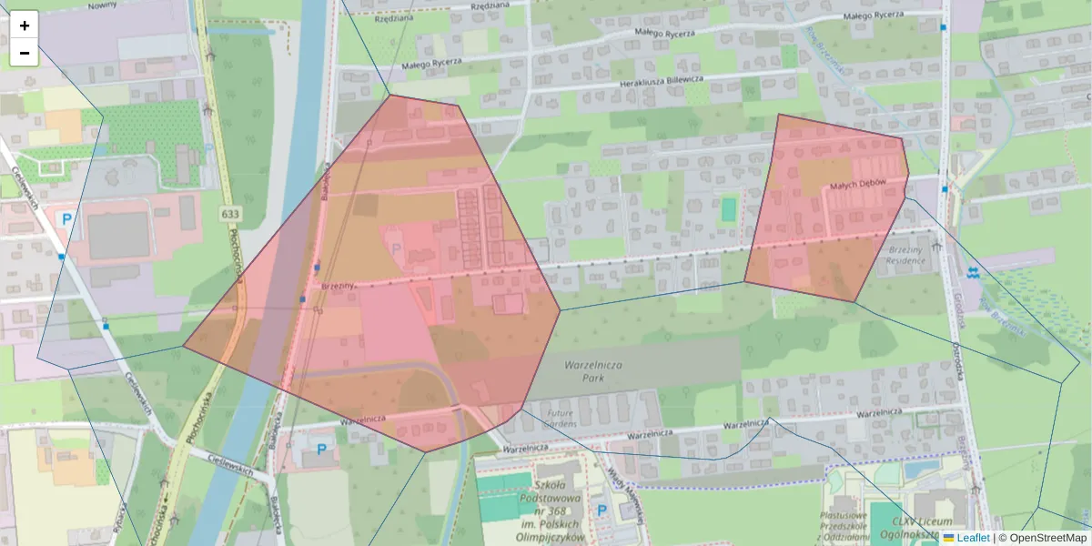 Szczegółowa mapa kodu pocztowego 03-256 z granicami, sąsiednimi kodami pocztowymi i urzędami pocztowymi