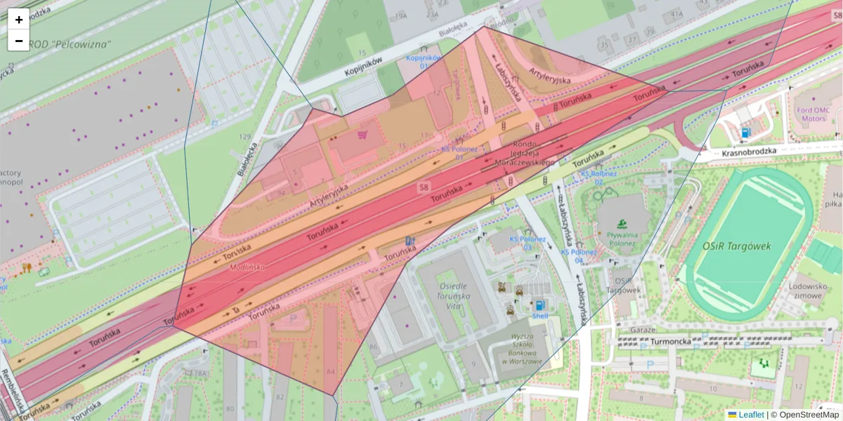 Szczegółowa mapa kodu pocztowego 03-276 z granicami, sąsiednimi kodami pocztowymi i urzędami pocztowymi