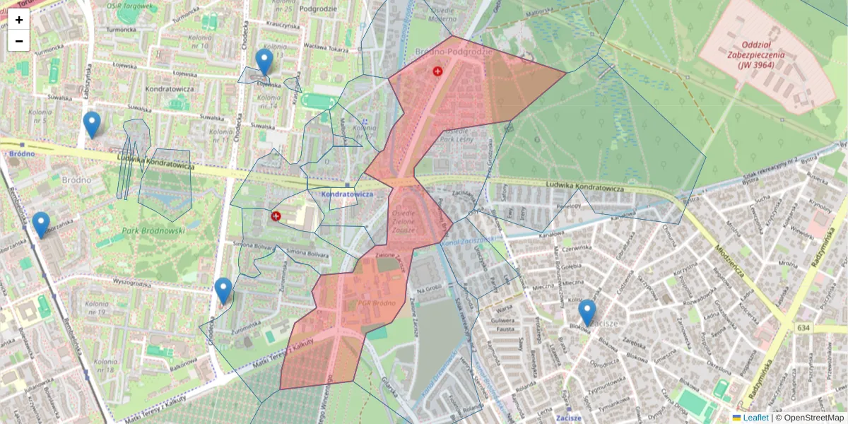 Szczegółowa mapa kodu pocztowego 03-291 z granicami, sąsiednimi kodami pocztowymi i urzędami pocztowymi