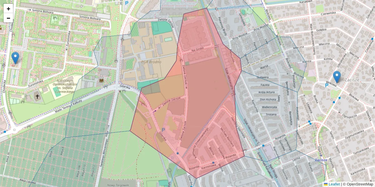Szczegółowa mapa kodu pocztowego 03-294 z granicami, sąsiednimi kodami pocztowymi i urzędami pocztowymi