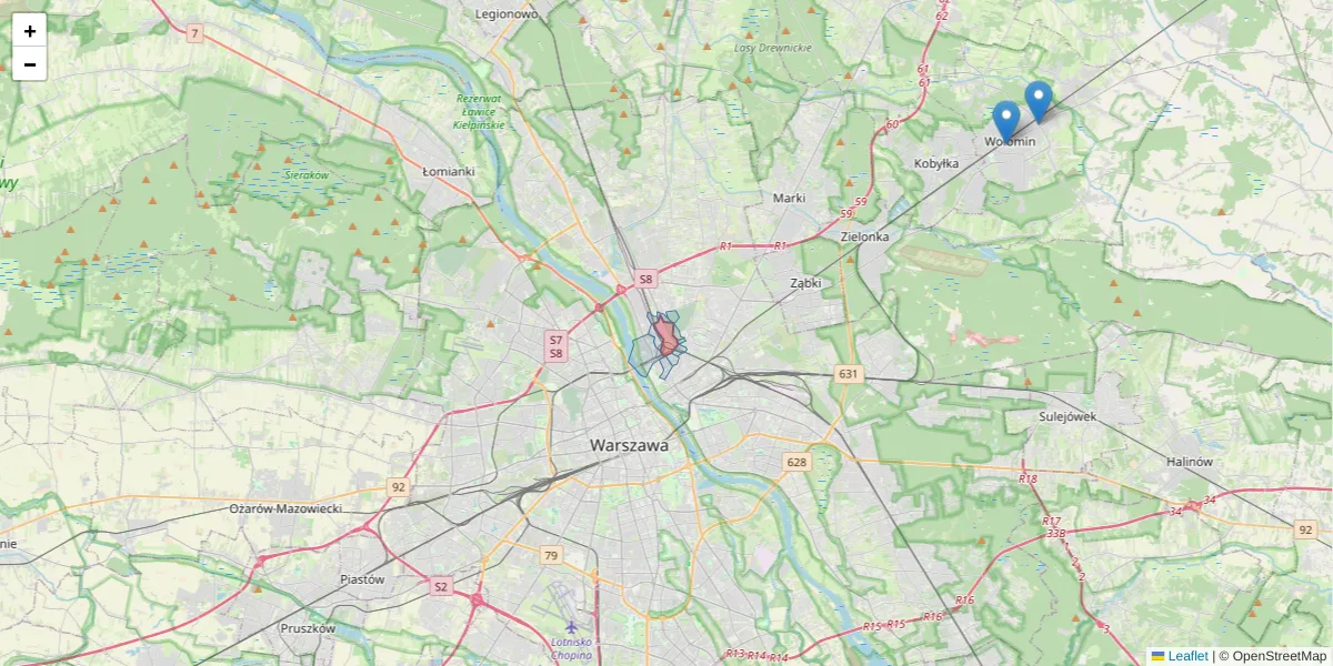 Szczegółowa mapa kodu pocztowego 03-310 z granicami, sąsiednimi kodami pocztowymi i urzędami pocztowymi