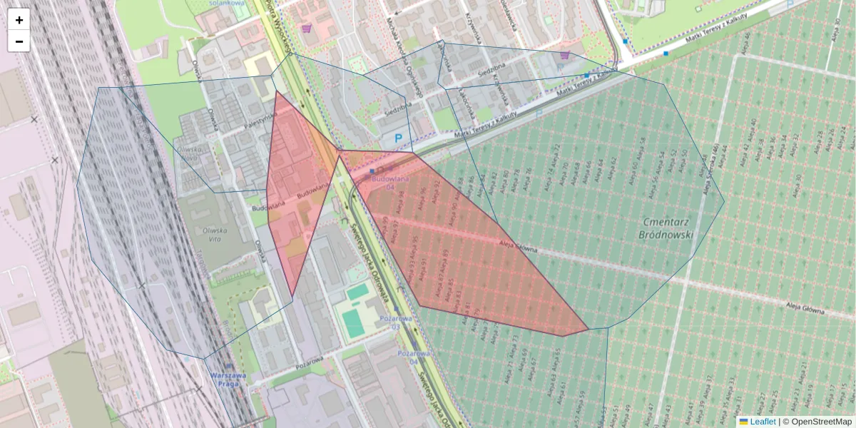 Szczegółowa mapa kodu pocztowego 03-315 z granicami, sąsiednimi kodami pocztowymi i urzędami pocztowymi