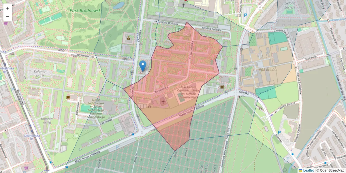 Szczegółowa mapa kodu pocztowego 03-341 z granicami, sąsiednimi kodami pocztowymi i urzędami pocztowymi