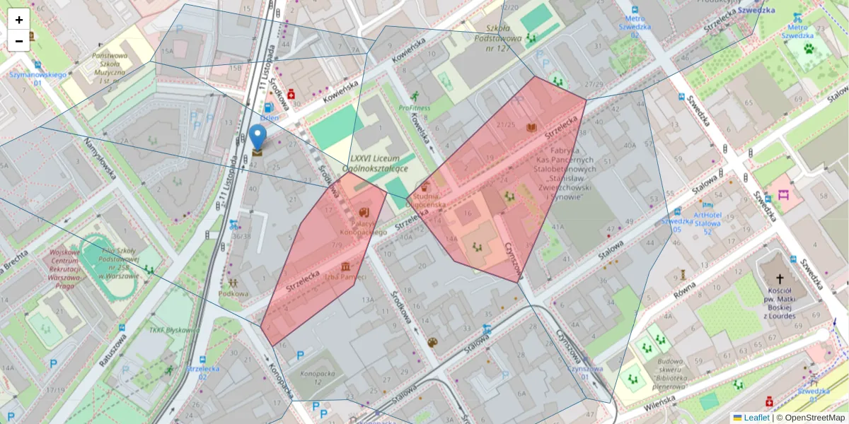 Szczegółowa mapa kodu pocztowego 03-433 z granicami, sąsiednimi kodami pocztowymi i urzędami pocztowymi