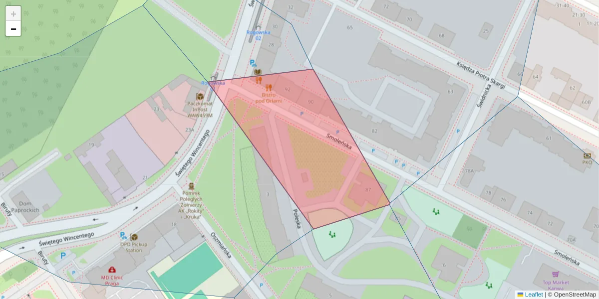 Szczegółowa mapa kodu pocztowego 03-546 z granicami, sąsiednimi kodami pocztowymi i urzędami pocztowymi
