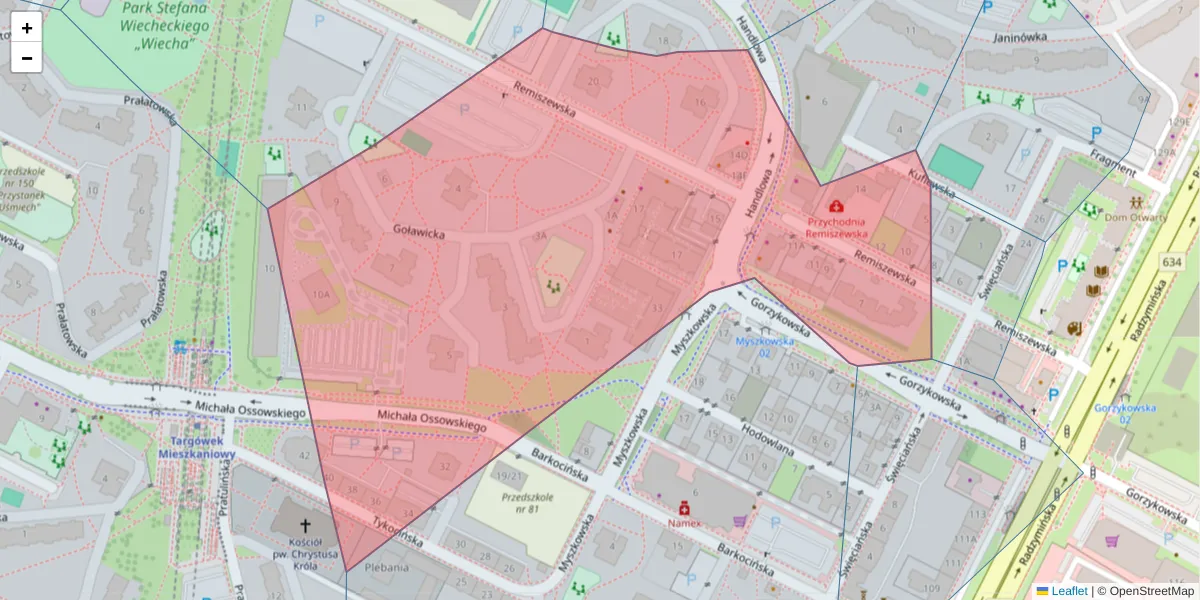 Szczegółowa mapa kodu pocztowego 03-550 z granicami, sąsiednimi kodami pocztowymi i urzędami pocztowymi