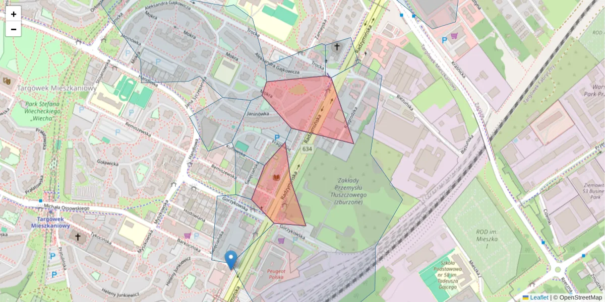 Szczegółowa mapa kodu pocztowego 03-560 z granicami, sąsiednimi kodami pocztowymi i urzędami pocztowymi