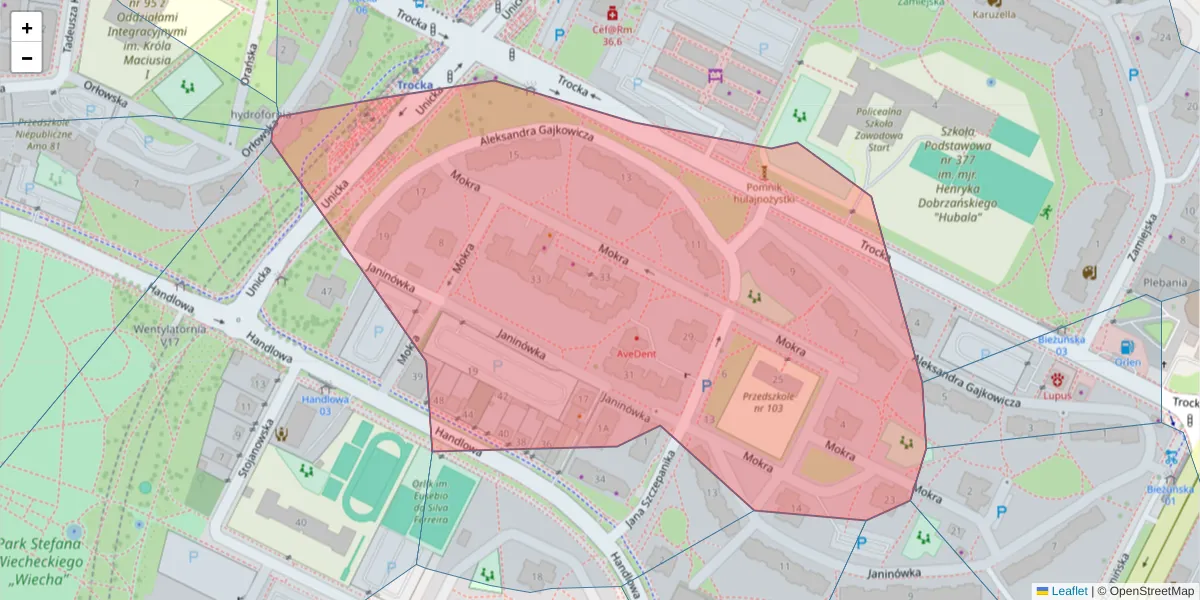 Szczegółowa mapa kodu pocztowego 03-562 z granicami, sąsiednimi kodami pocztowymi i urzędami pocztowymi
