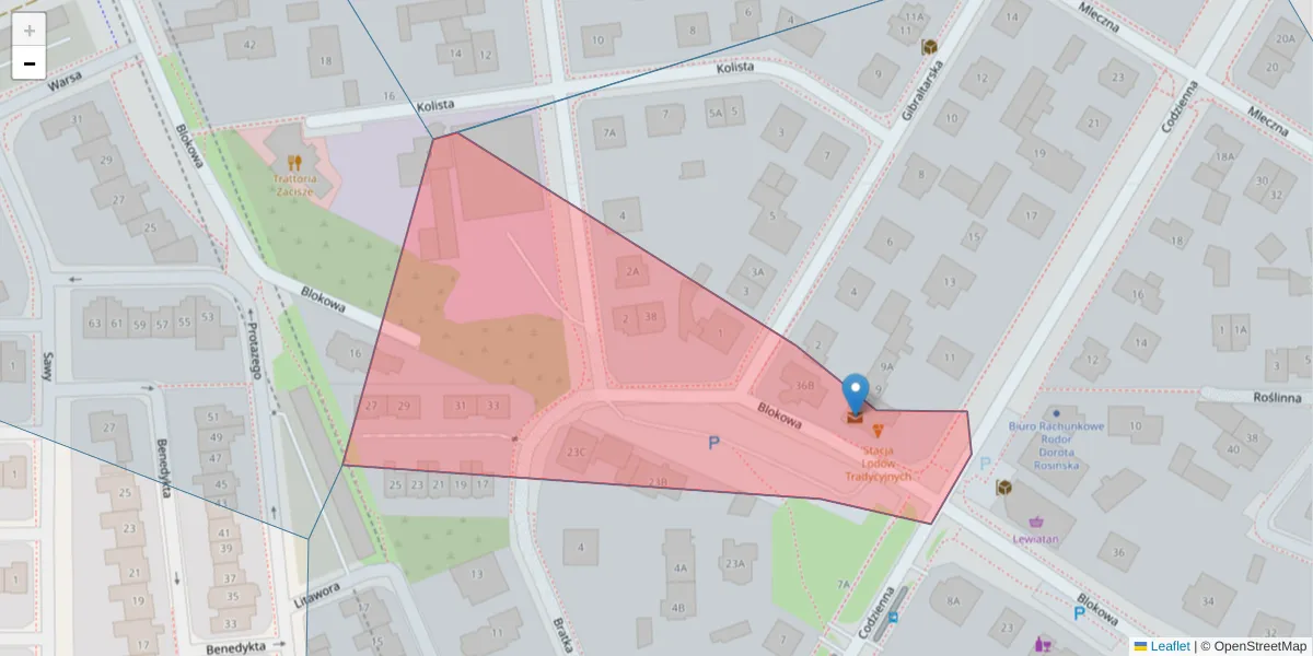 Szczegółowa mapa kodu pocztowego 03-573 z granicami, sąsiednimi kodami pocztowymi i urzędami pocztowymi