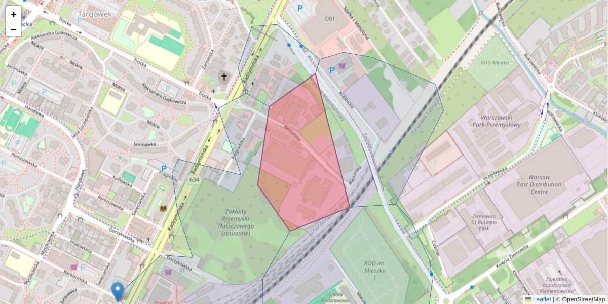 Szczegółowa mapa kodu pocztowego 03-578 z granicami, sąsiednimi kodami pocztowymi i urzędami pocztowymi