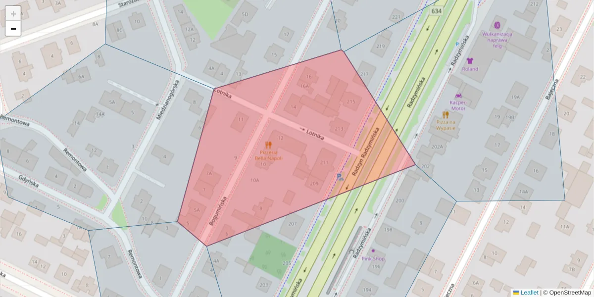 Szczegółowa mapa kodu pocztowego 03-619 z granicami, sąsiednimi kodami pocztowymi i urzędami pocztowymi