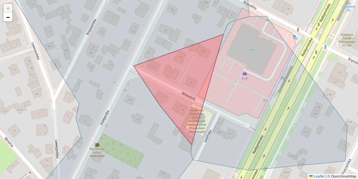 Szczegółowa mapa kodu pocztowego 03-645 z granicami, sąsiednimi kodami pocztowymi i urzędami pocztowymi
