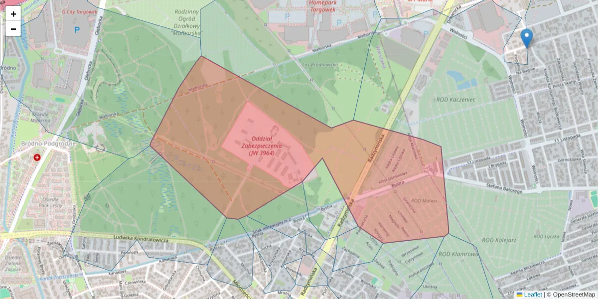 Szczegółowa mapa kodu pocztowego 03-650 z granicami, sąsiednimi kodami pocztowymi i urzędami pocztowymi