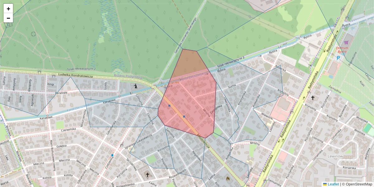 Szczegółowa mapa kodu pocztowego 03-653 z granicami, sąsiednimi kodami pocztowymi i urzędami pocztowymi