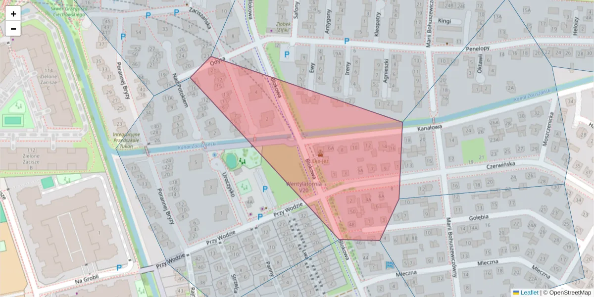 Szczegółowa mapa kodu pocztowego 03-663 z granicami, sąsiednimi kodami pocztowymi i urzędami pocztowymi