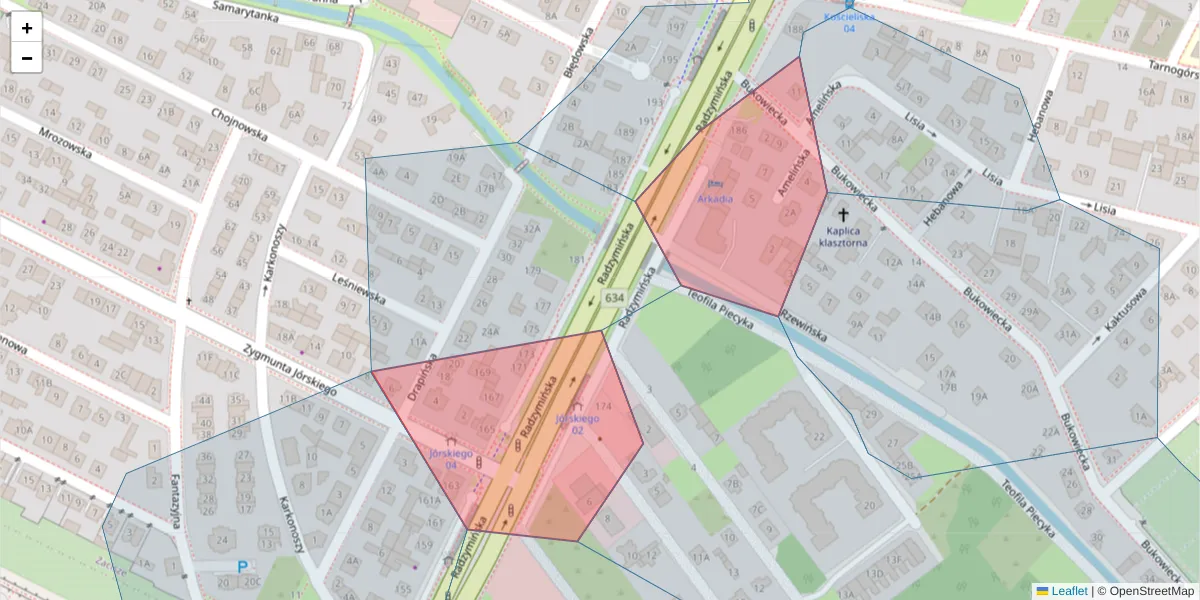 Szczegółowa mapa kodu pocztowego 03-671 z granicami, sąsiednimi kodami pocztowymi i urzędami pocztowymi