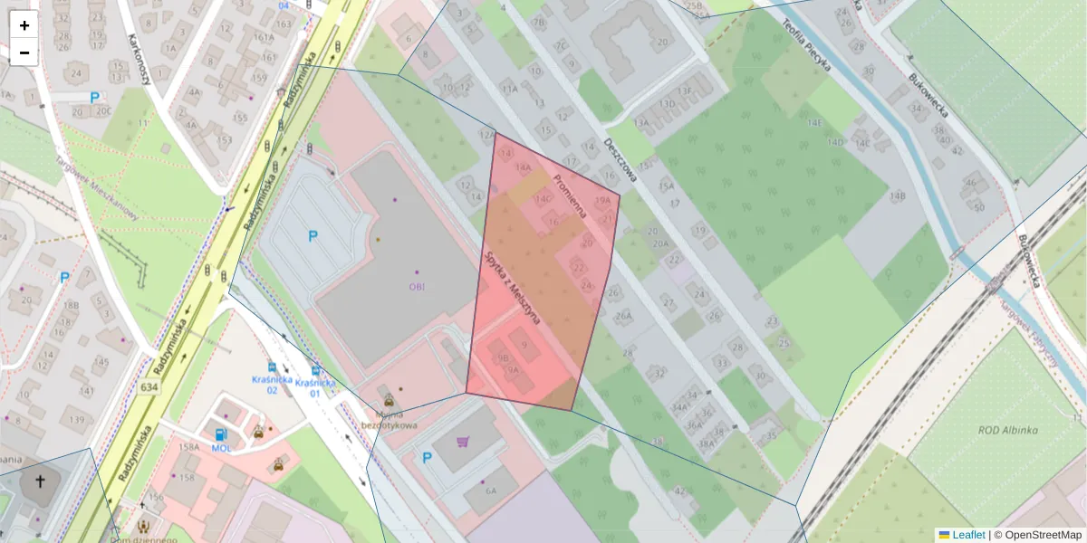 Szczegółowa mapa kodu pocztowego 03-672 z granicami, sąsiednimi kodami pocztowymi i urzędami pocztowymi