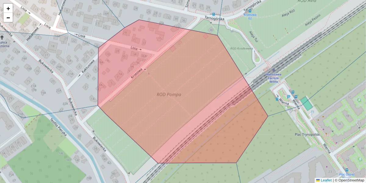 Szczegółowa mapa kodu pocztowego 03-677 z granicami, sąsiednimi kodami pocztowymi i urzędami pocztowymi