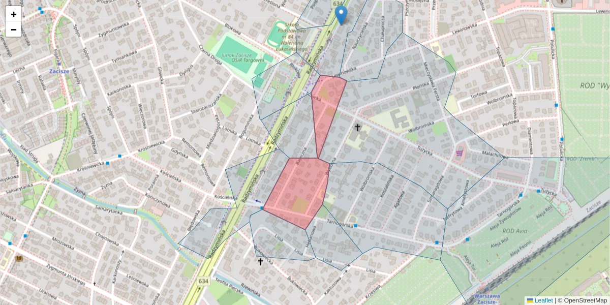Szczegółowa mapa kodu pocztowego 03-681 z granicami, sąsiednimi kodami pocztowymi i urzędami pocztowymi