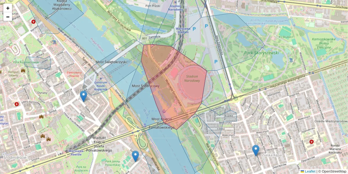 Szczegółowa mapa kodu pocztowego 03-714 z granicami, sąsiednimi kodami pocztowymi i urzędami pocztowymi