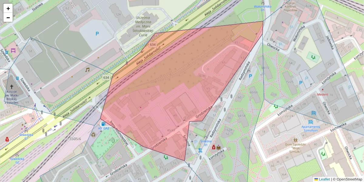 Szczegółowa mapa kodu pocztowego 03-750 z granicami, sąsiednimi kodami pocztowymi i urzędami pocztowymi