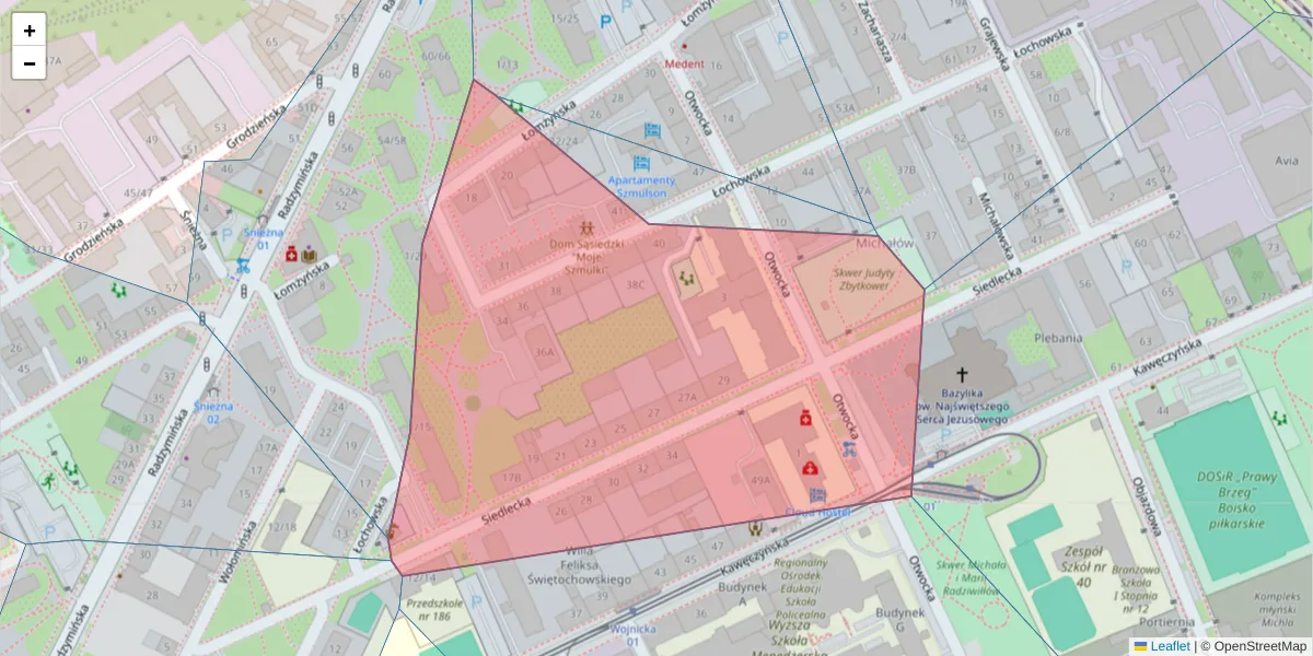 Szczegółowa mapa kodu pocztowego 03-757 z granicami, sąsiednimi kodami pocztowymi i urzędami pocztowymi