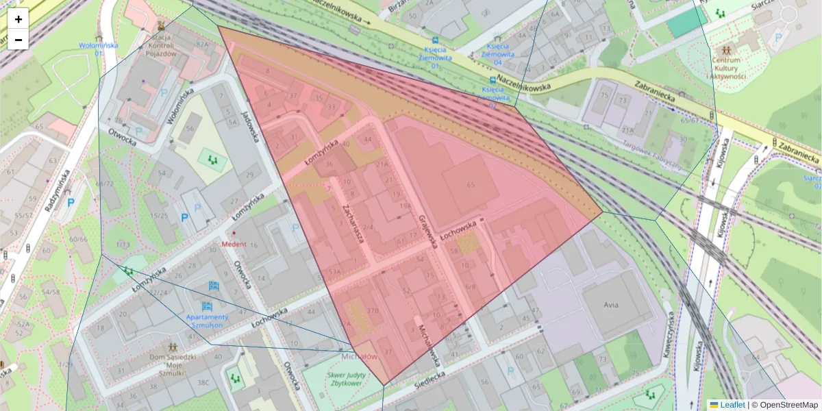 Szczegółowa mapa kodu pocztowego 03-763 z granicami, sąsiednimi kodami pocztowymi i urzędami pocztowymi